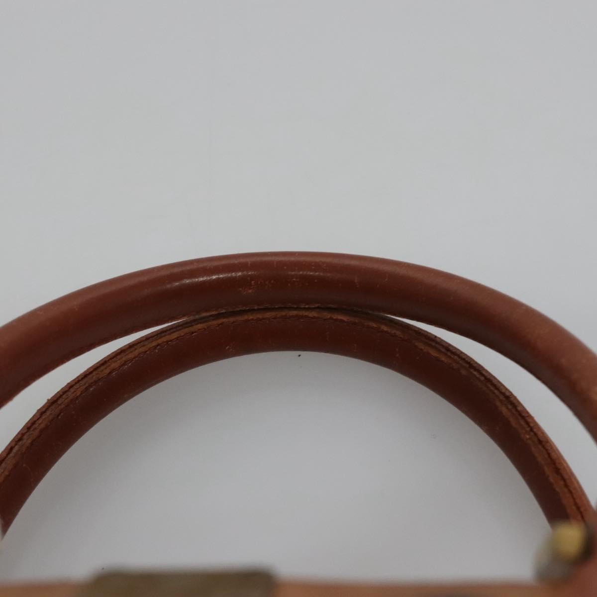 MCM Vicetos Logogram Hand Bag PVC Leather 2way Brown Gold Auth BA646