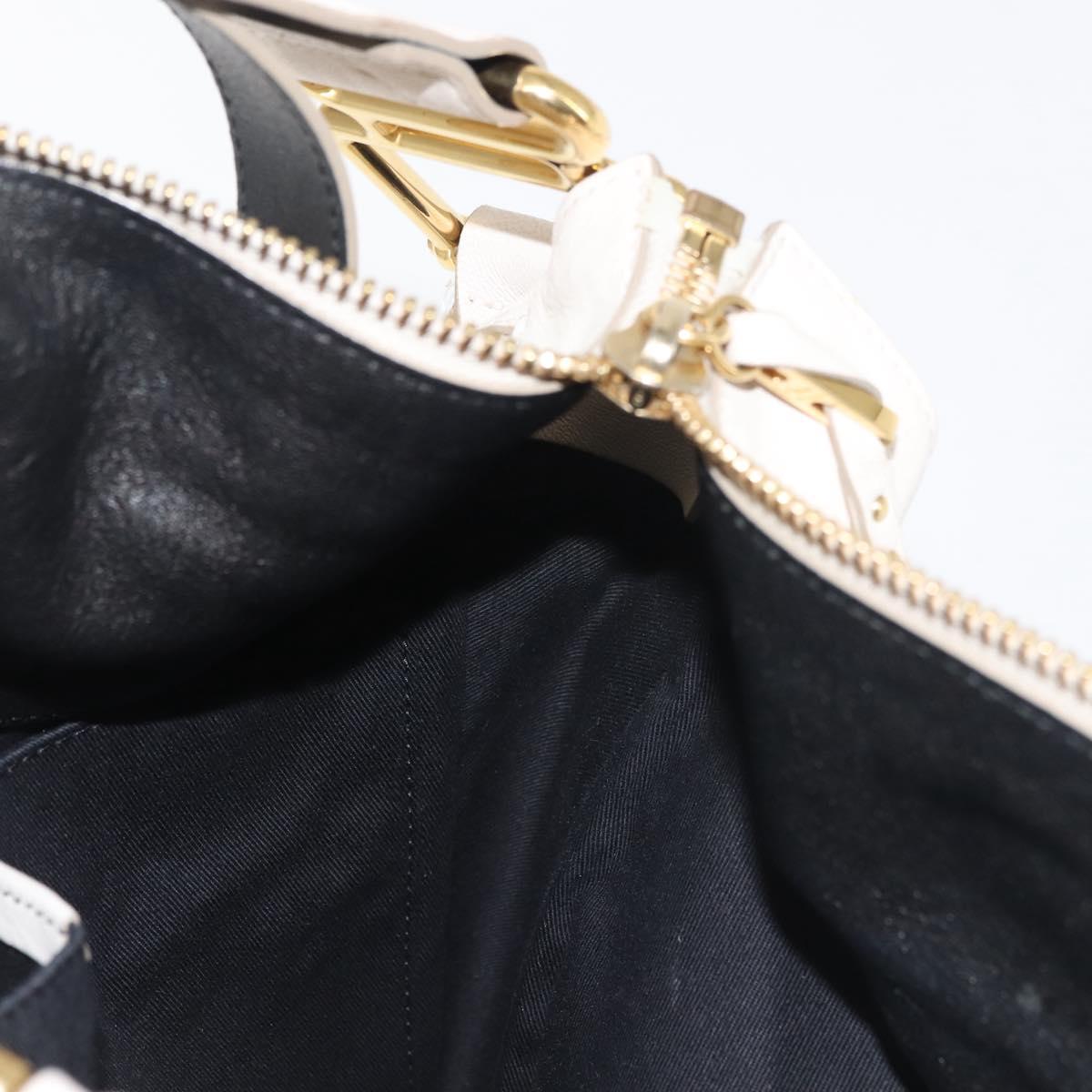 Chloe Vanessa G Shoulder Bag Leather Ivory Gold Auth BA6461