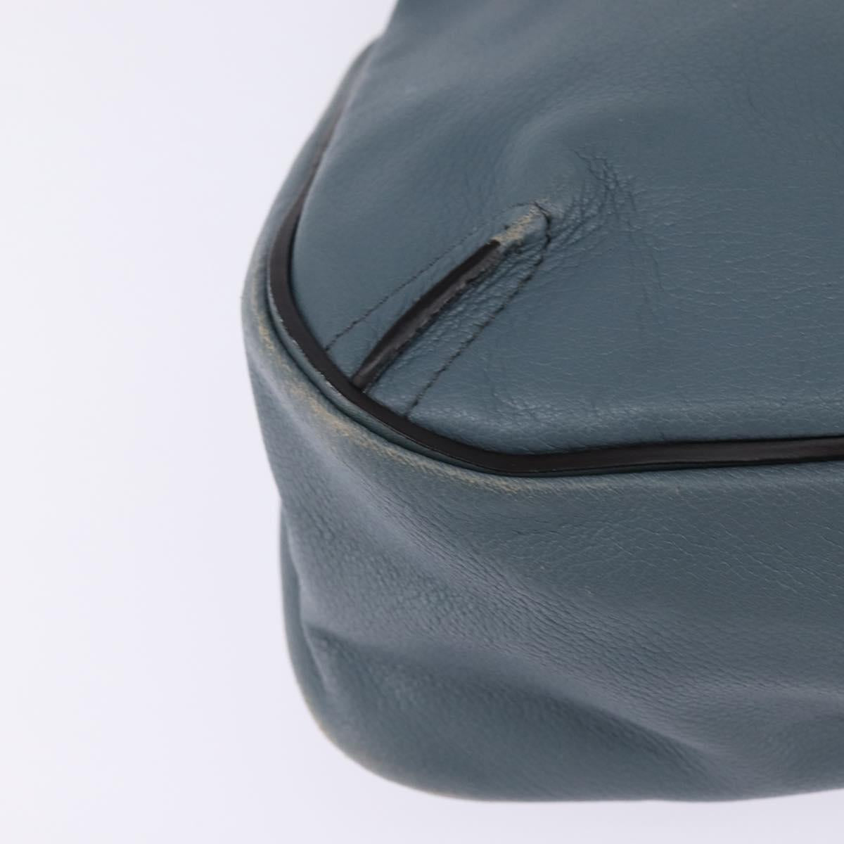 Chloe Shoulder Bag Leather Light Blue Gold Auth BA6462