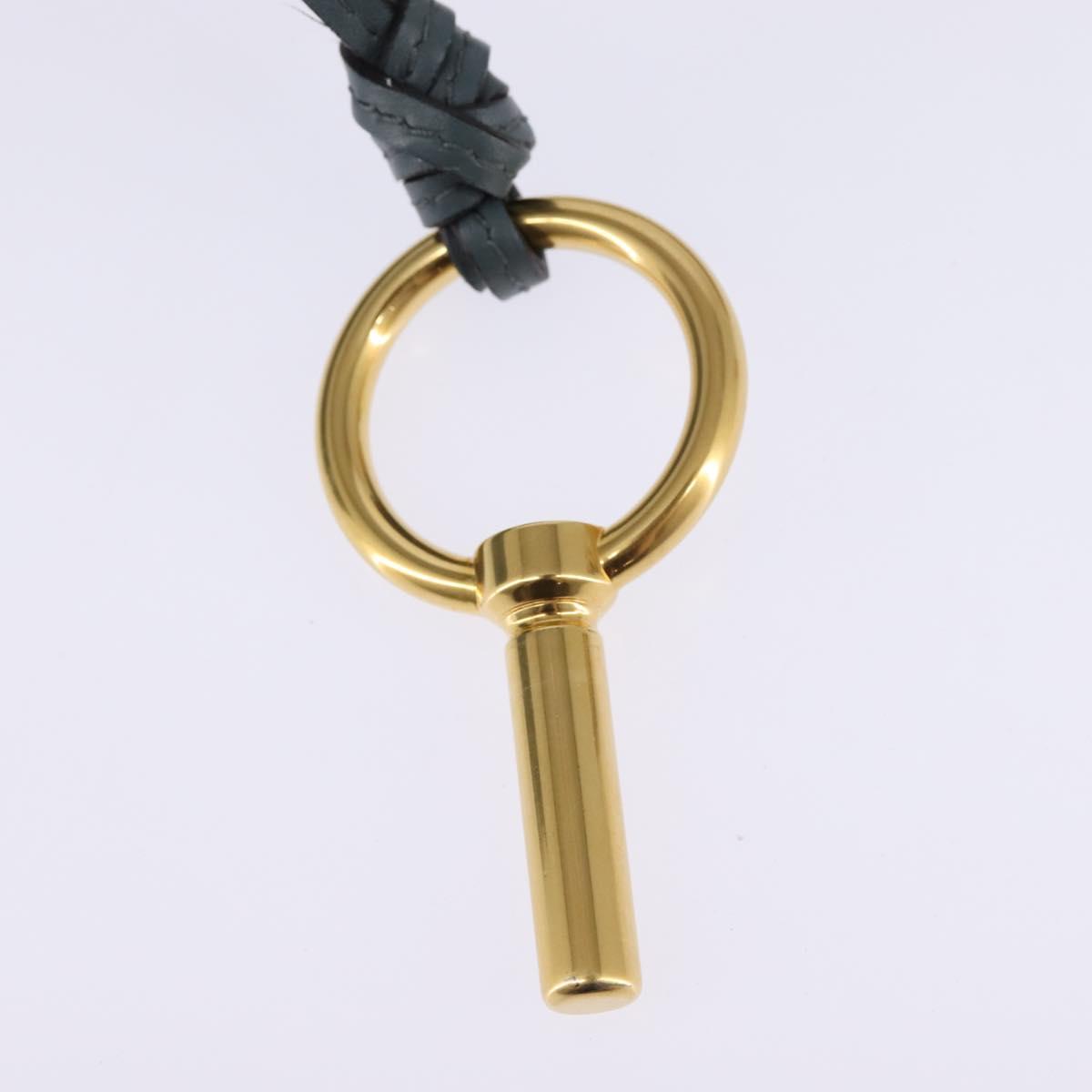 Chloe Shoulder Bag Leather Light Blue Gold Auth BA6462