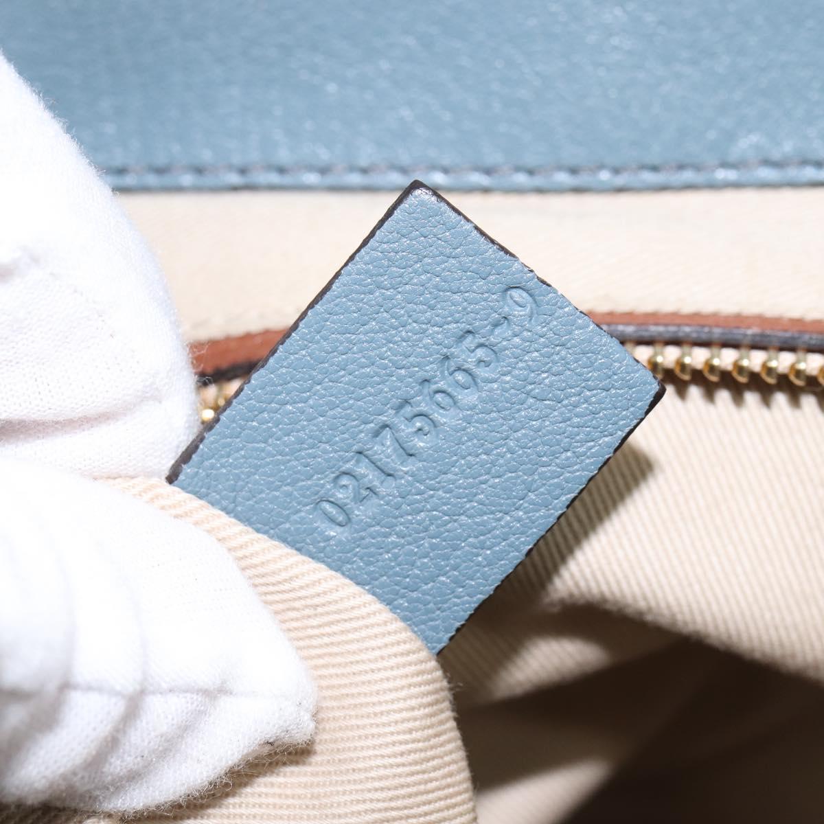 Chloe Shoulder Bag Leather Light Blue Gold Auth BA6462