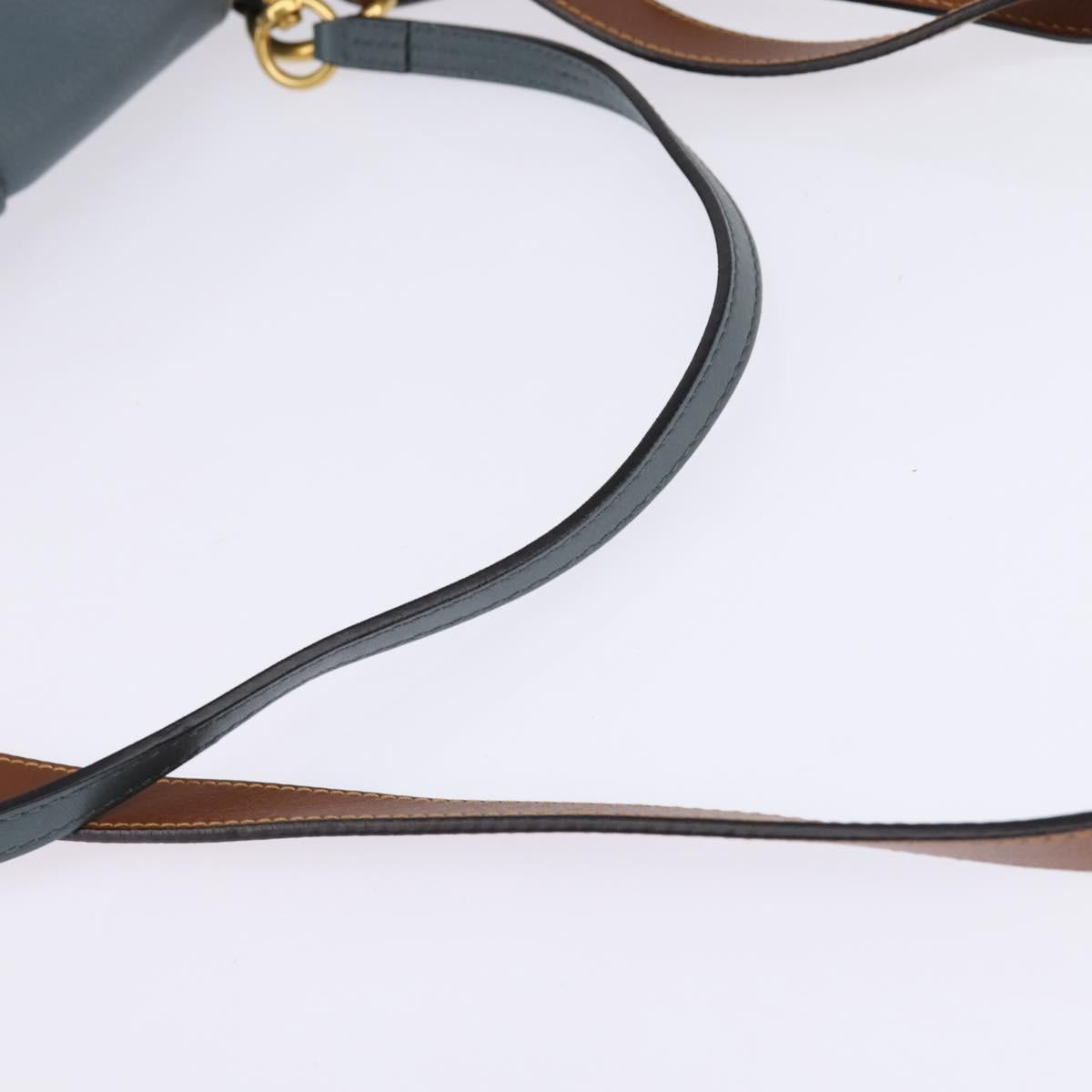 Chloe Shoulder Bag Leather Light Blue Gold Auth BA6462