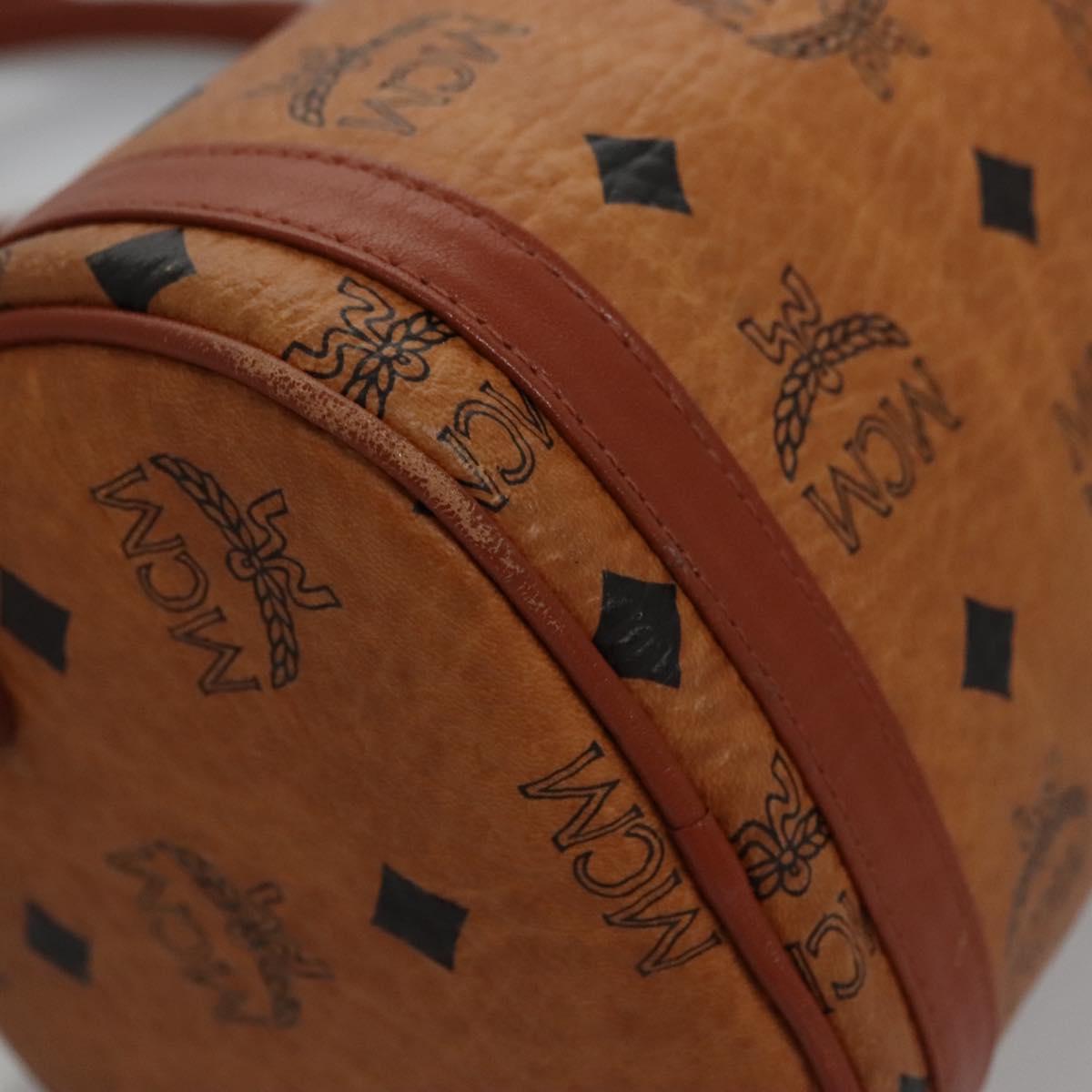 MCM Vicetos Logogram Shoulder Bag PVC Leather Brown Gold Auth BA647