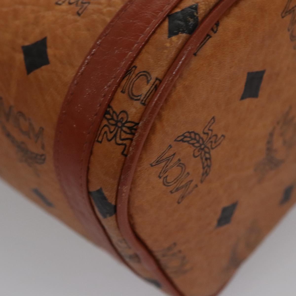 MCM Vicetos Logogram Shoulder Bag PVC Leather Brown Gold Auth BA647