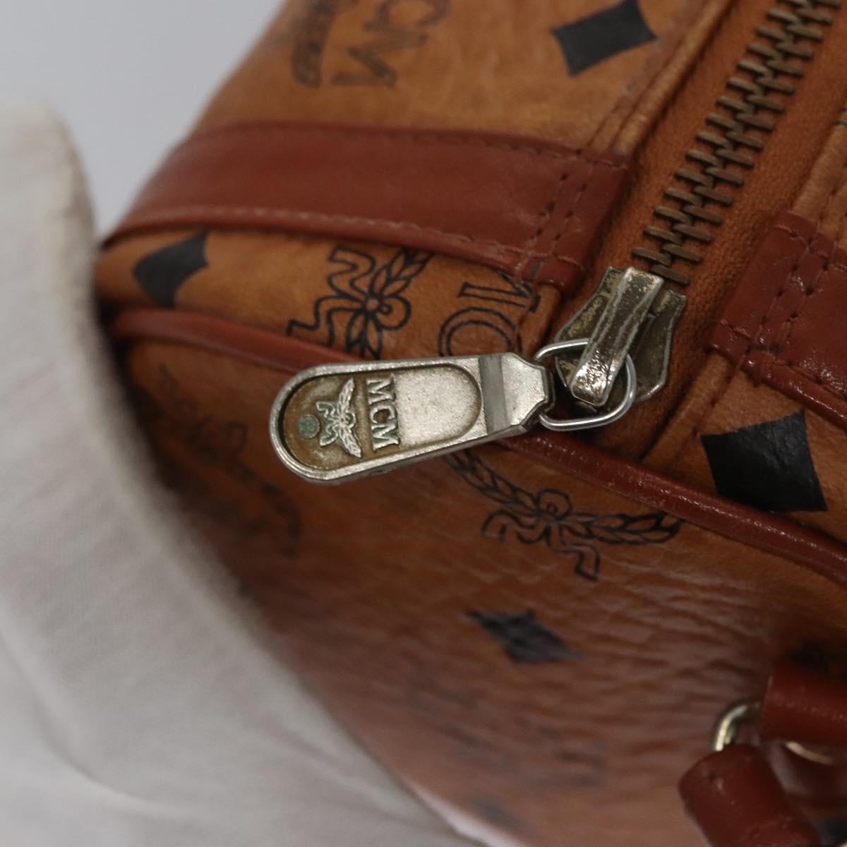 MCM Vicetos Logogram Shoulder Bag PVC Leather Brown Gold Auth BA647