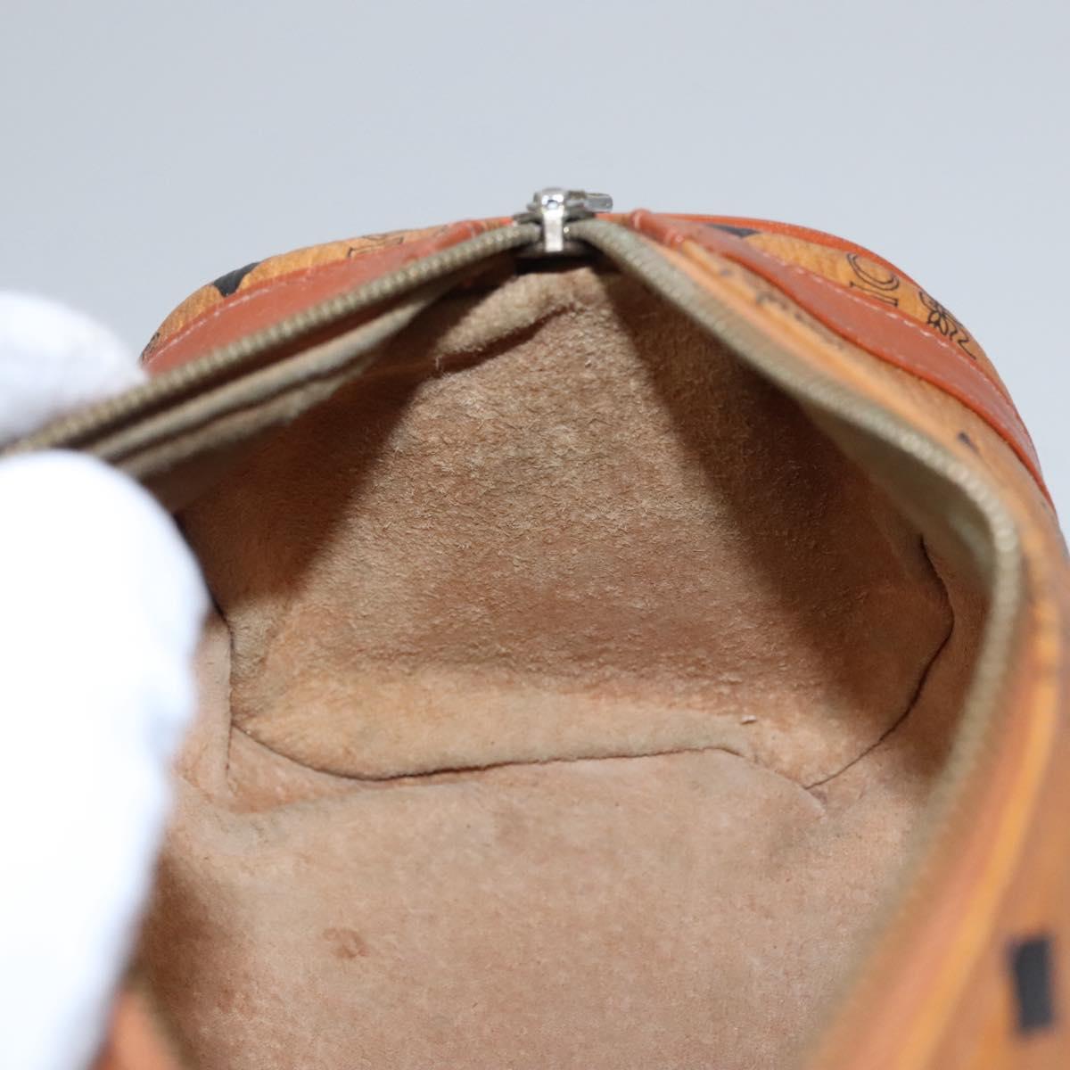 MCM Vicetos Logogram Shoulder Bag PVC Leather Brown Gold Auth BA647