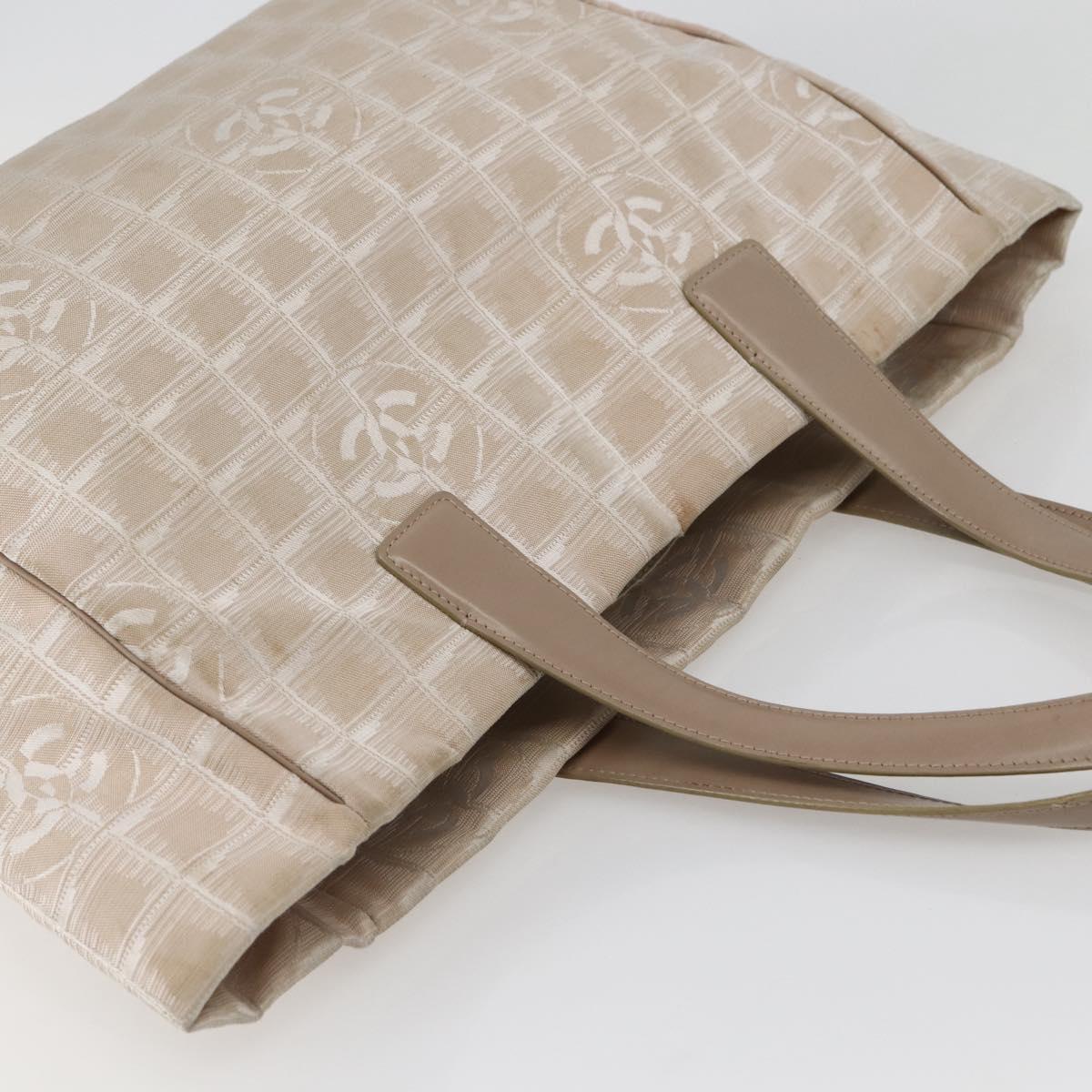 CHANEL New Travel Line Tote Bag Nylon Pink Gold CC Auth BA6476