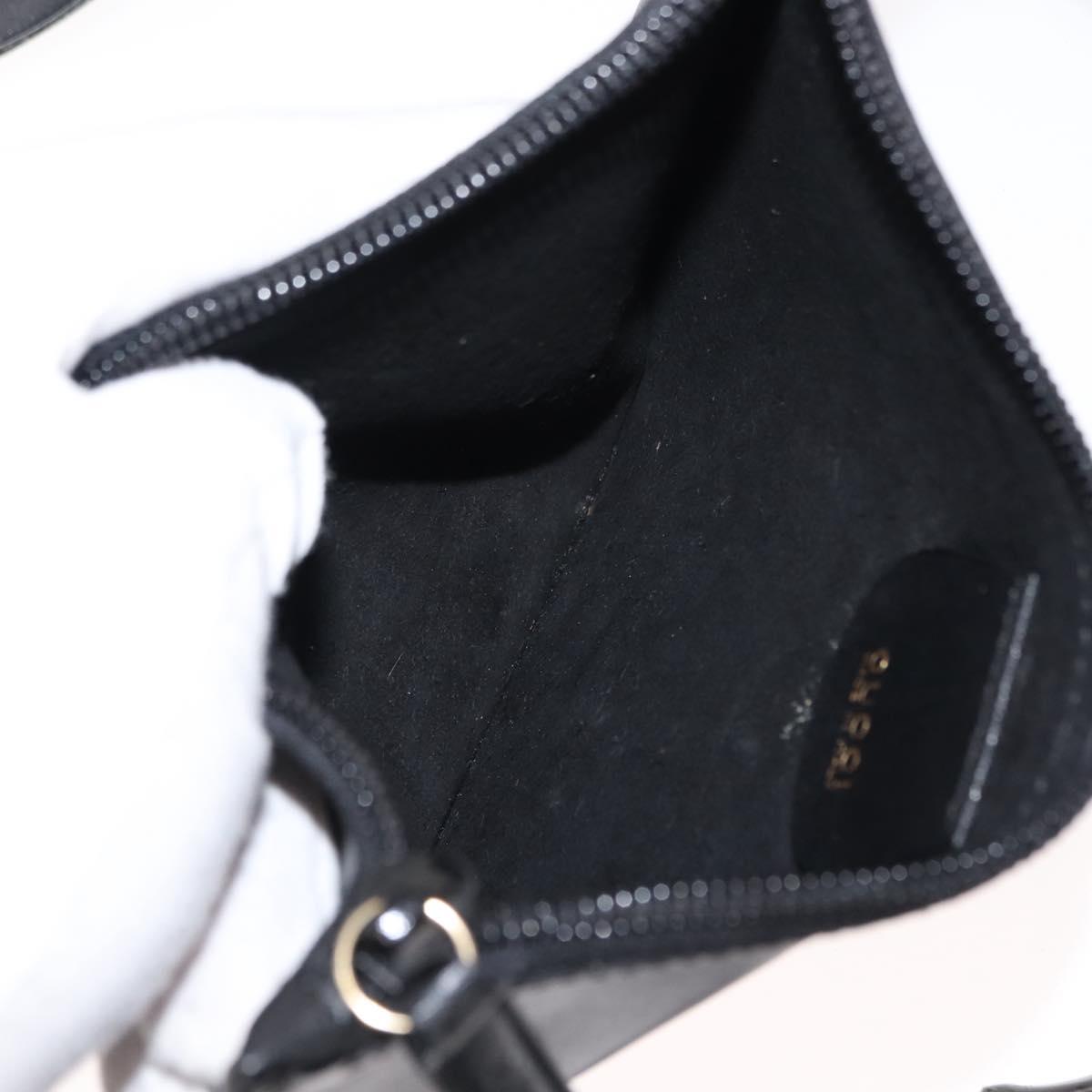 GUCCI Bamboo Shoulder Bag Leather Black Gold 001 1013 1881 Auth BA6477