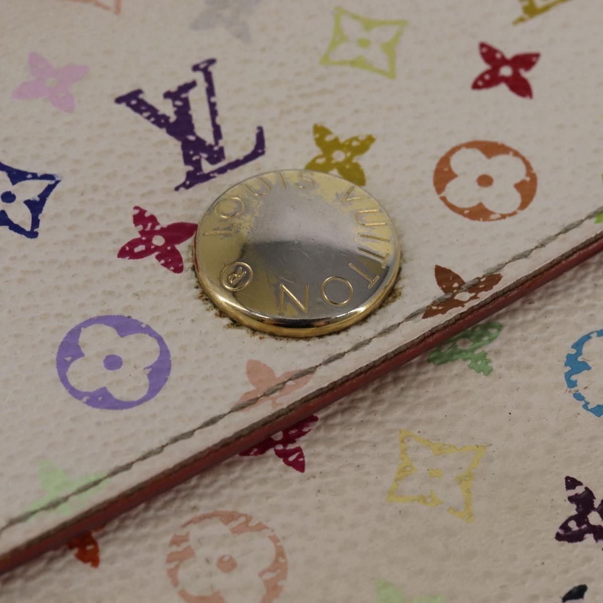 LOUIS VUITTON Multicolor Portefeuille Sarah Wallet White M93532 LV Auth BA6480