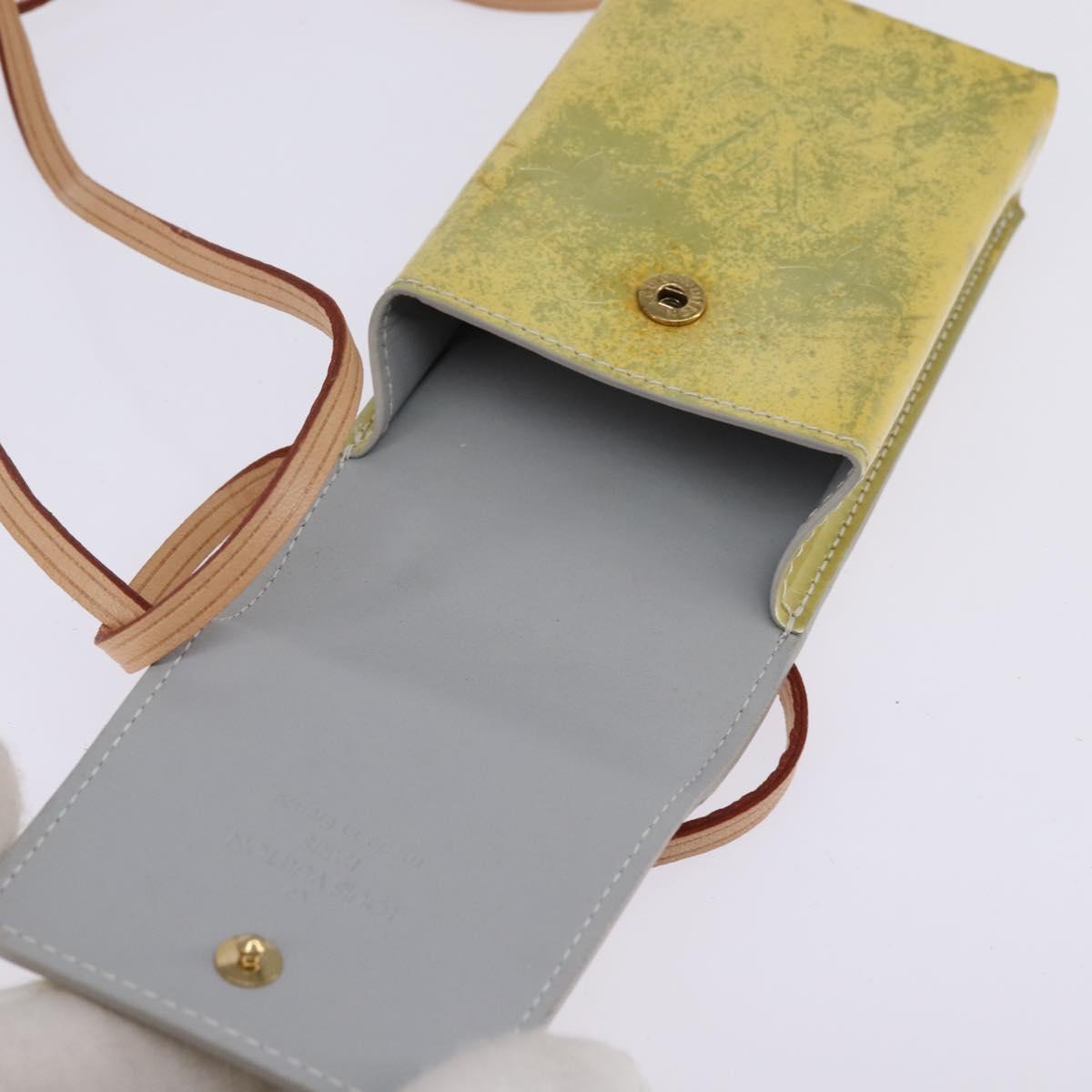 LOUIS VUITTON Monogram Vernis Green Cigarette Case Gris LV Auth BA6481