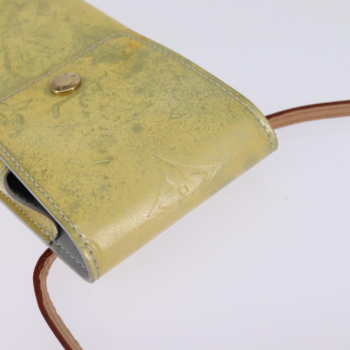 LOUIS VUITTON Monogram Vernis Green Cigarette Case Gris LV Auth BA6481