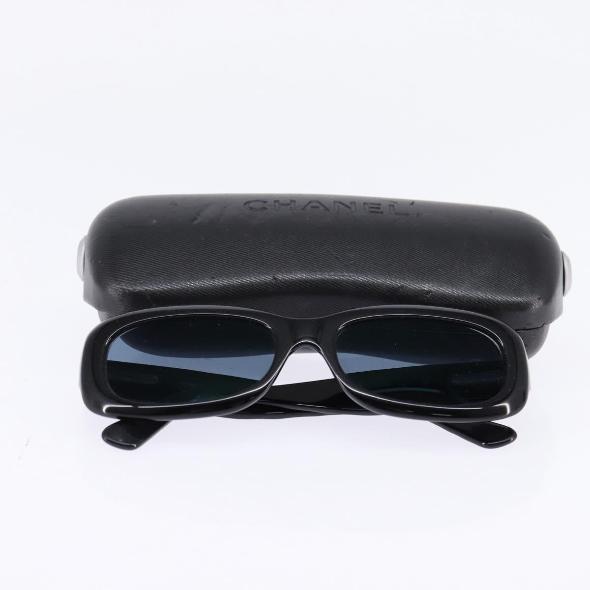 CHANEL Sunglasses plastic Black CC Auth BA6483