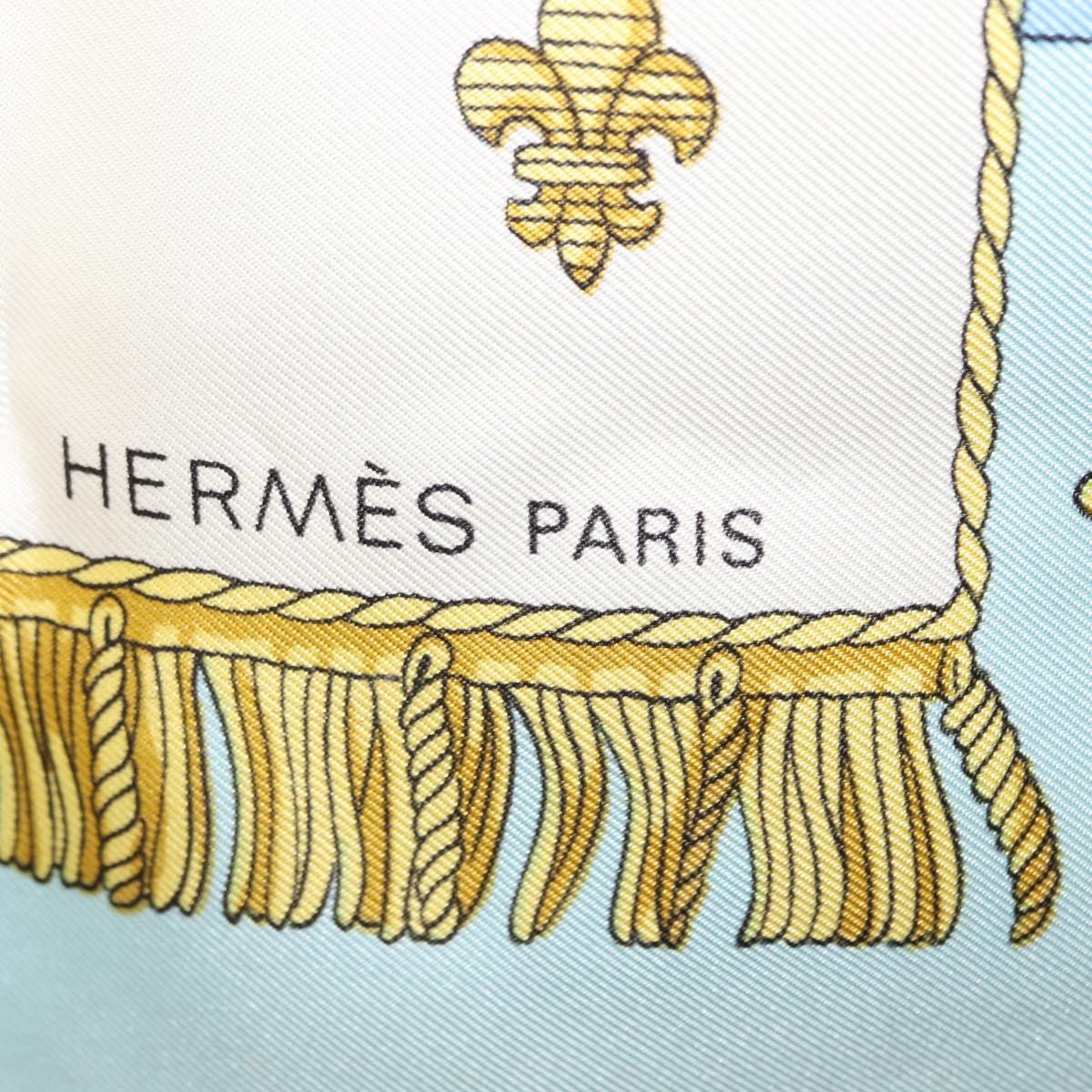 HERMES Carre 90 Scarf ""VUE DU CARROSSE DE LA GALERE LA REALE"" Silk Auth BA6484
