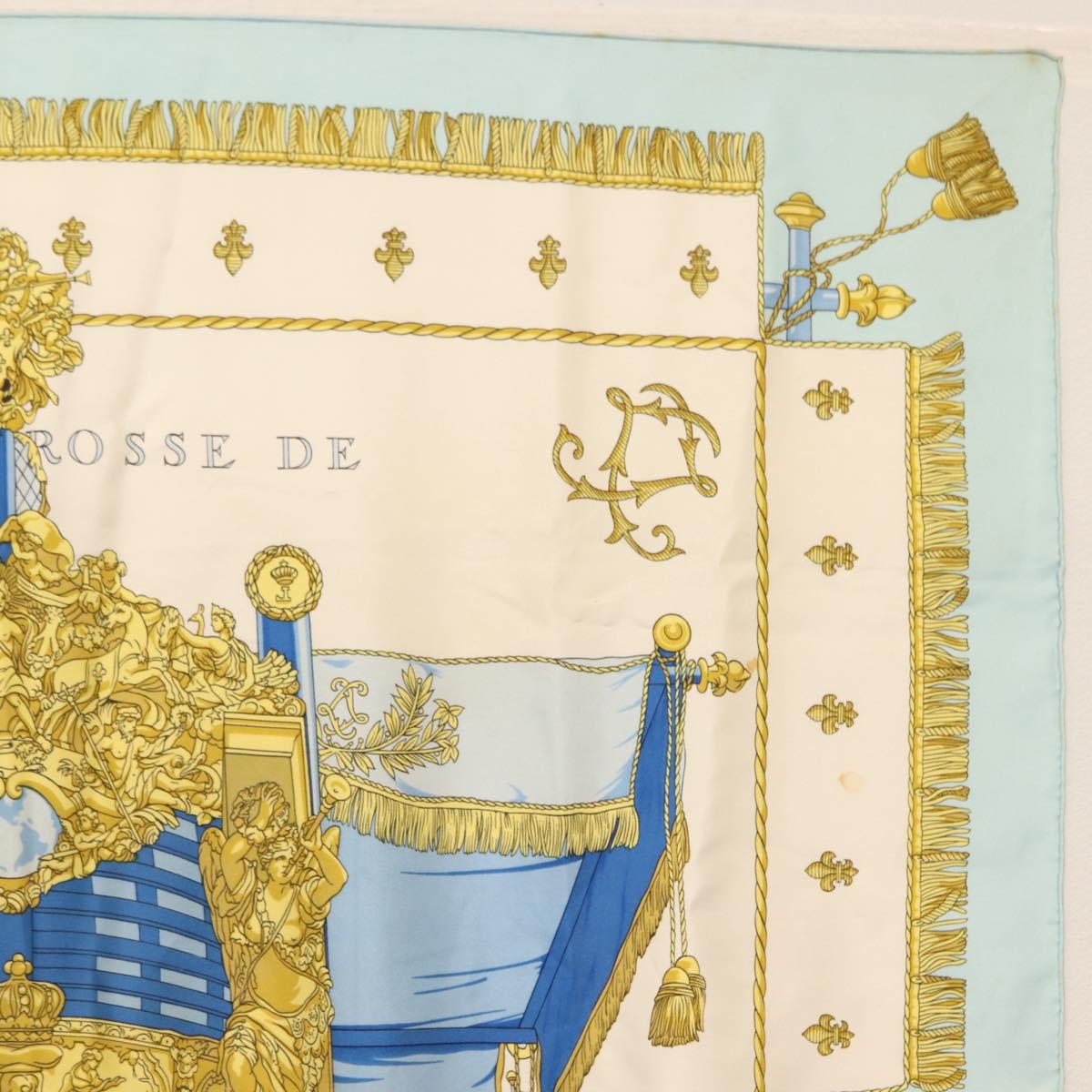 HERMES Carre 90 Scarf ""VUE DU CARROSSE DE LA GALERE LA REALE"" Silk Auth BA6484