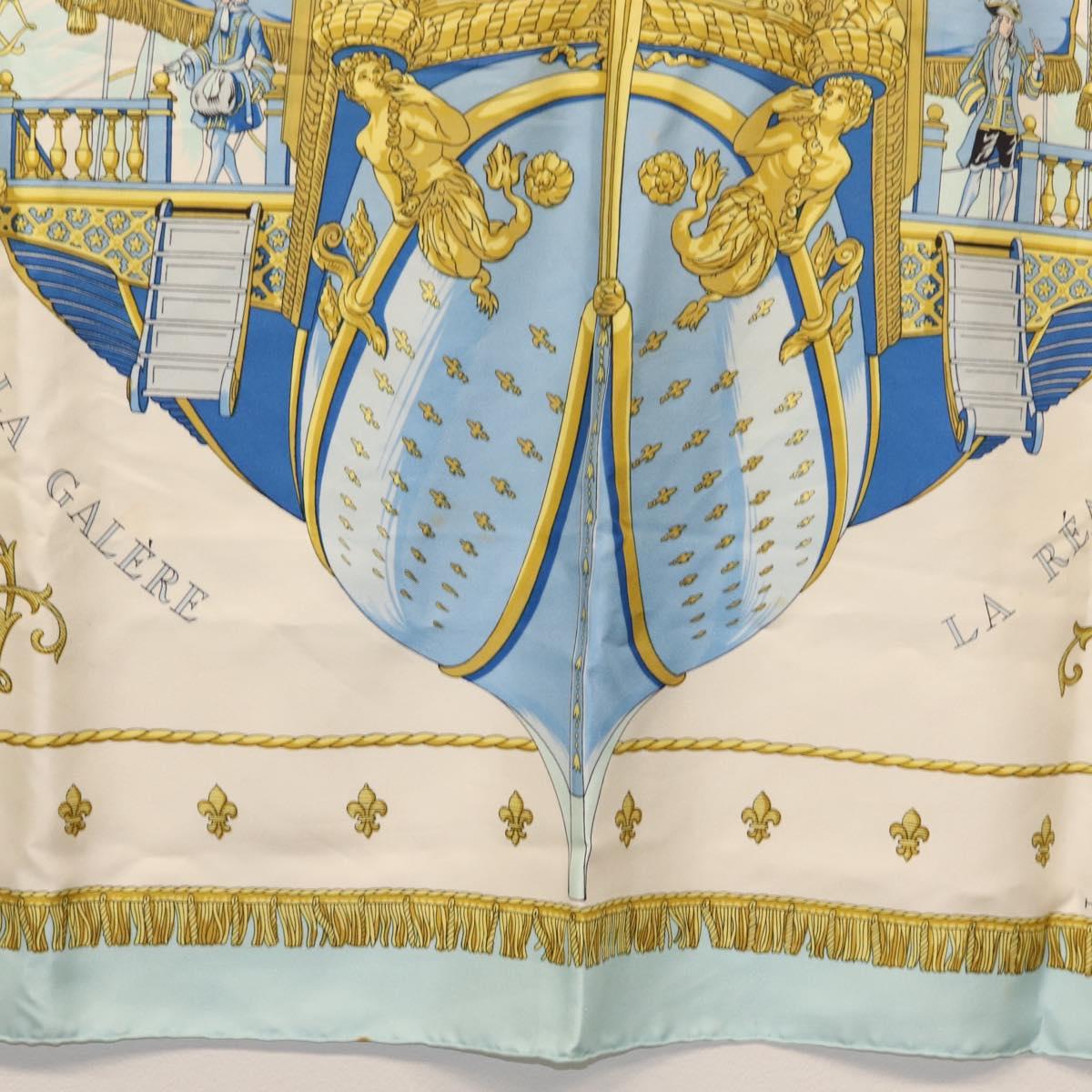 HERMES Carre 90 Scarf ""VUE DU CARROSSE DE LA GALERE LA REALE"" Silk Auth BA6484