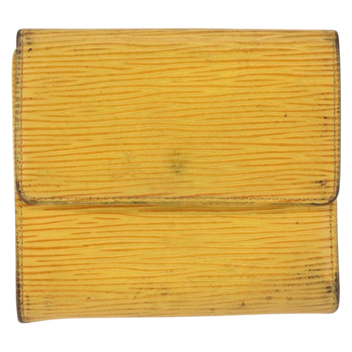 LOUIS VUITTON Epi Monogram Clutch Bag 2Set Yellow LV Auth BA6487