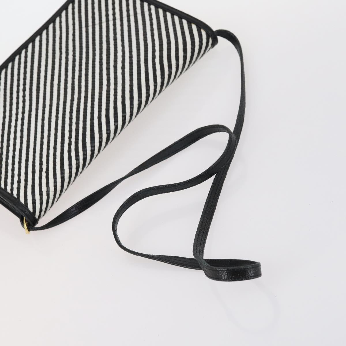 BALLY Bag Canvas Leather 3Set Black Beige Auth BA6489