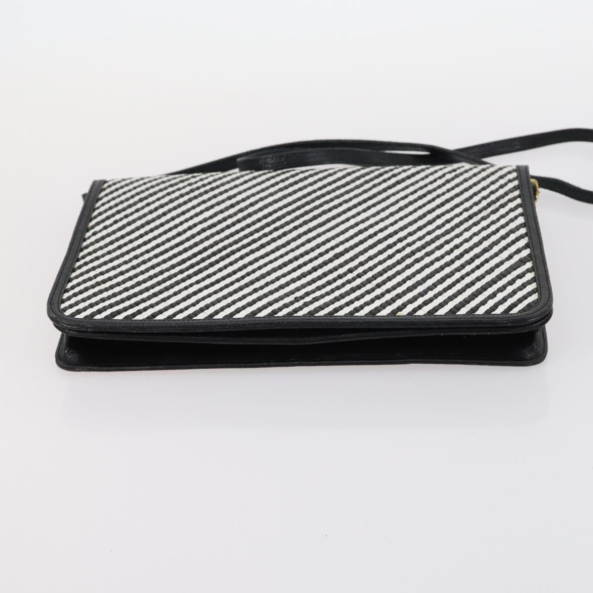 BALLY Bag Canvas Leather 3Set Black Beige Auth BA6489