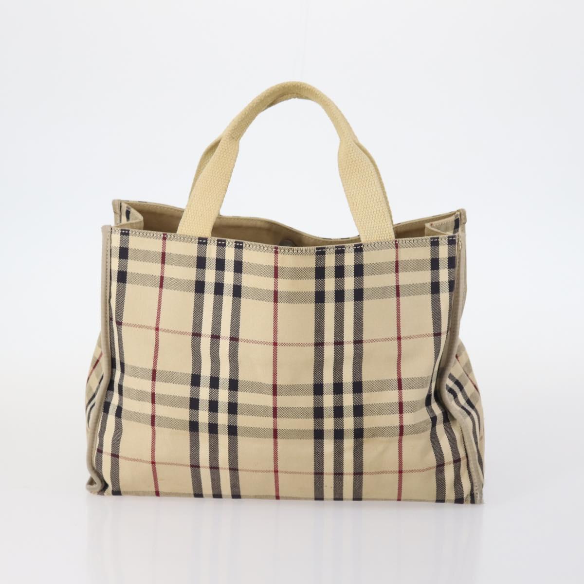 PRADA Burberry Hermes Chloe Cartier Nova Check Bag Canvas 5Set Beige Auth BA6490