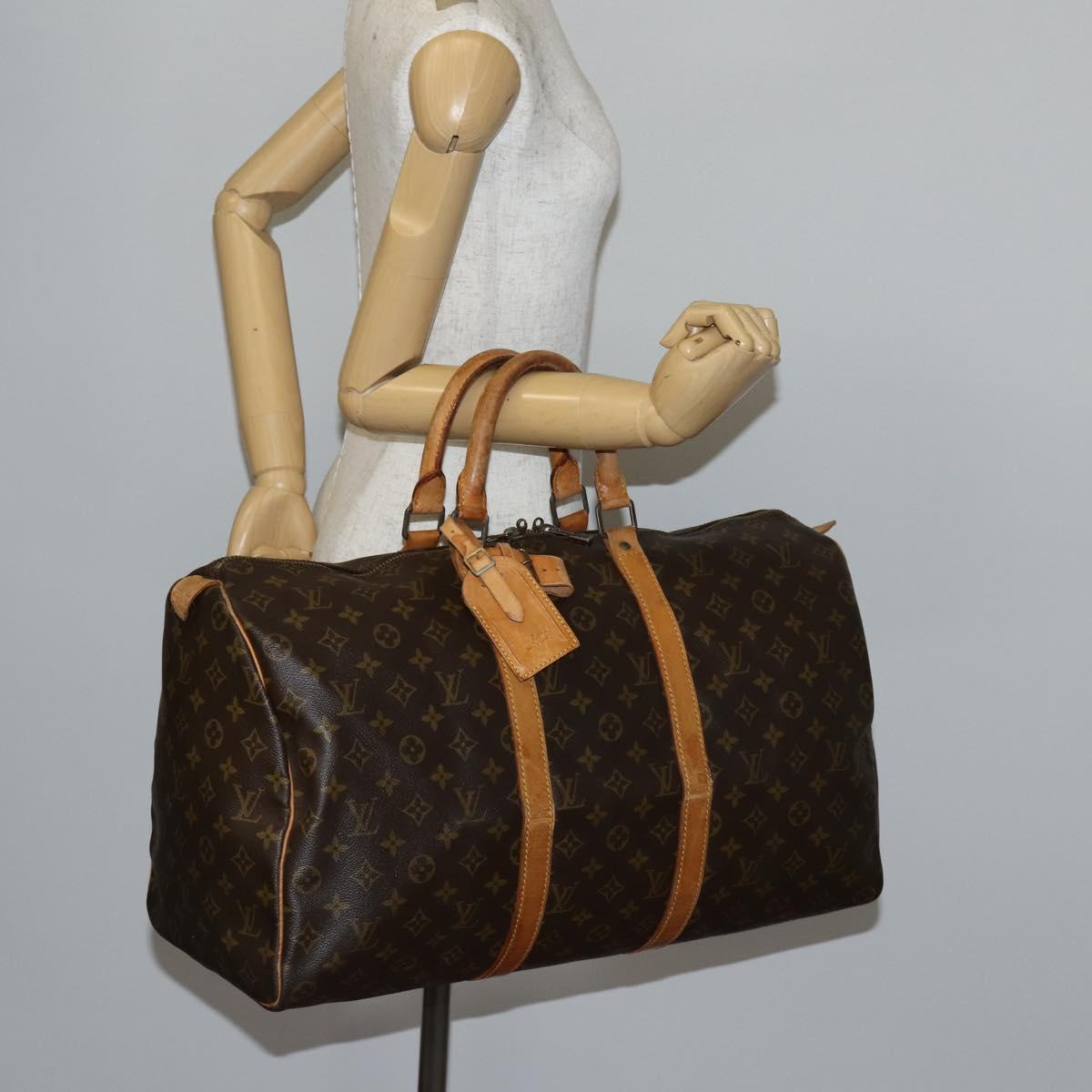 LOUIS VUITTON Monogram Keepall 50 Boston Bag M41426 LV Auth BA6511