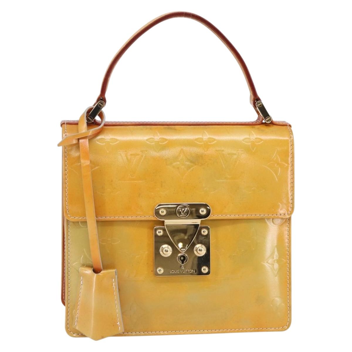 LOUIS VUITTON Monogram Vernis Spring Street Hand Bag Gris M91029 LV Auth BA6515