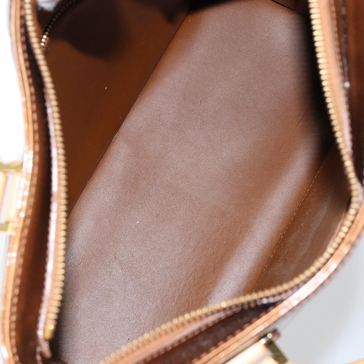 LOUIS VUITTON Monogram Vernis Houston Hand Bag Bronze M91122 LV Auth BA6517
