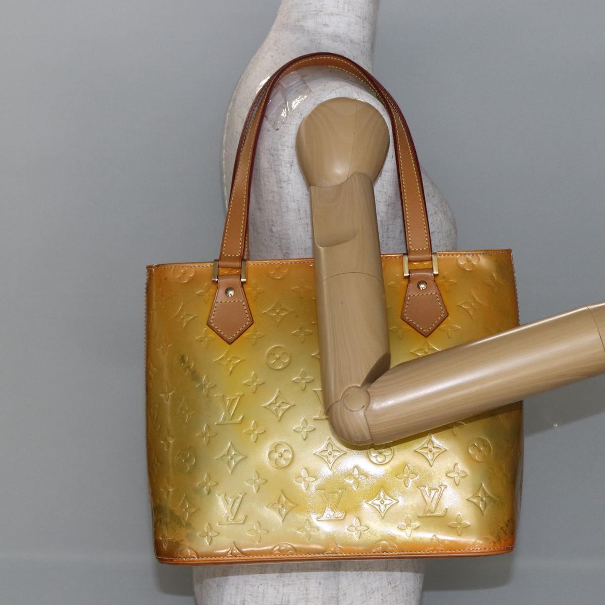 LOUIS VUITTON Monogram Vernis Houston Hand Bag Gris M91053 LV Auth BA6519
