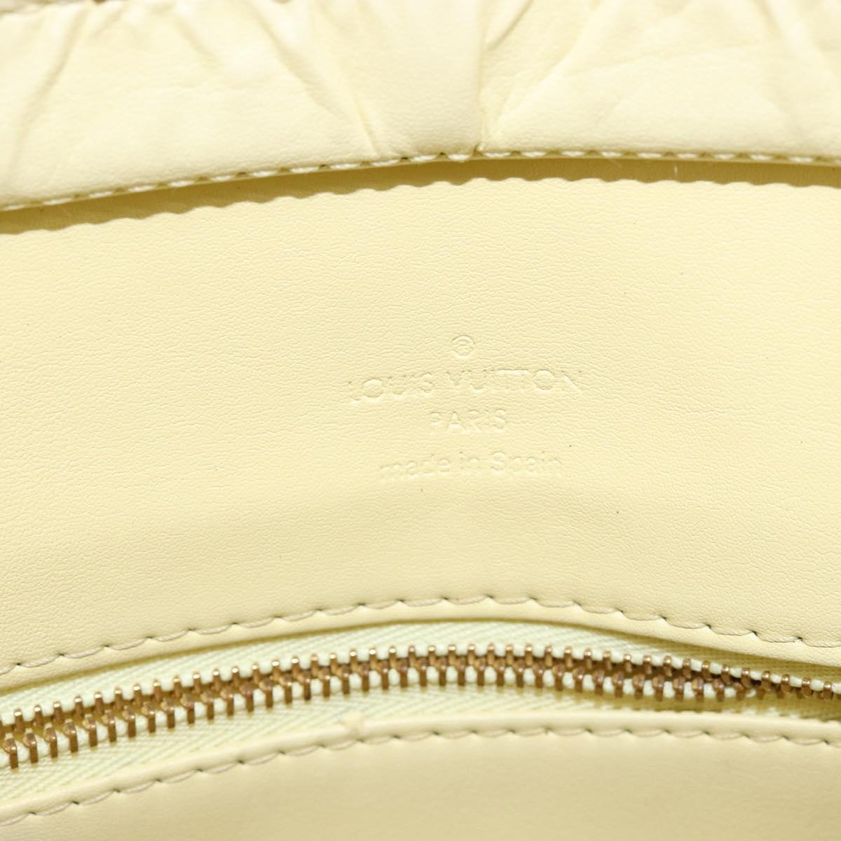 LOUIS VUITTON Monogram Vernis Houston Hand Bag Lime Yellow M91055 LV Auth BA6520