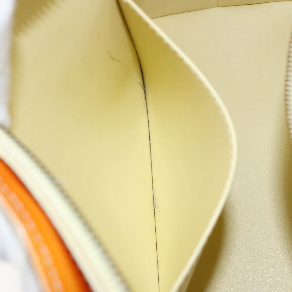 LOUIS VUITTON Monogram Vernis Houston Hand Bag Lime Yellow M91055 LV Auth BA6520