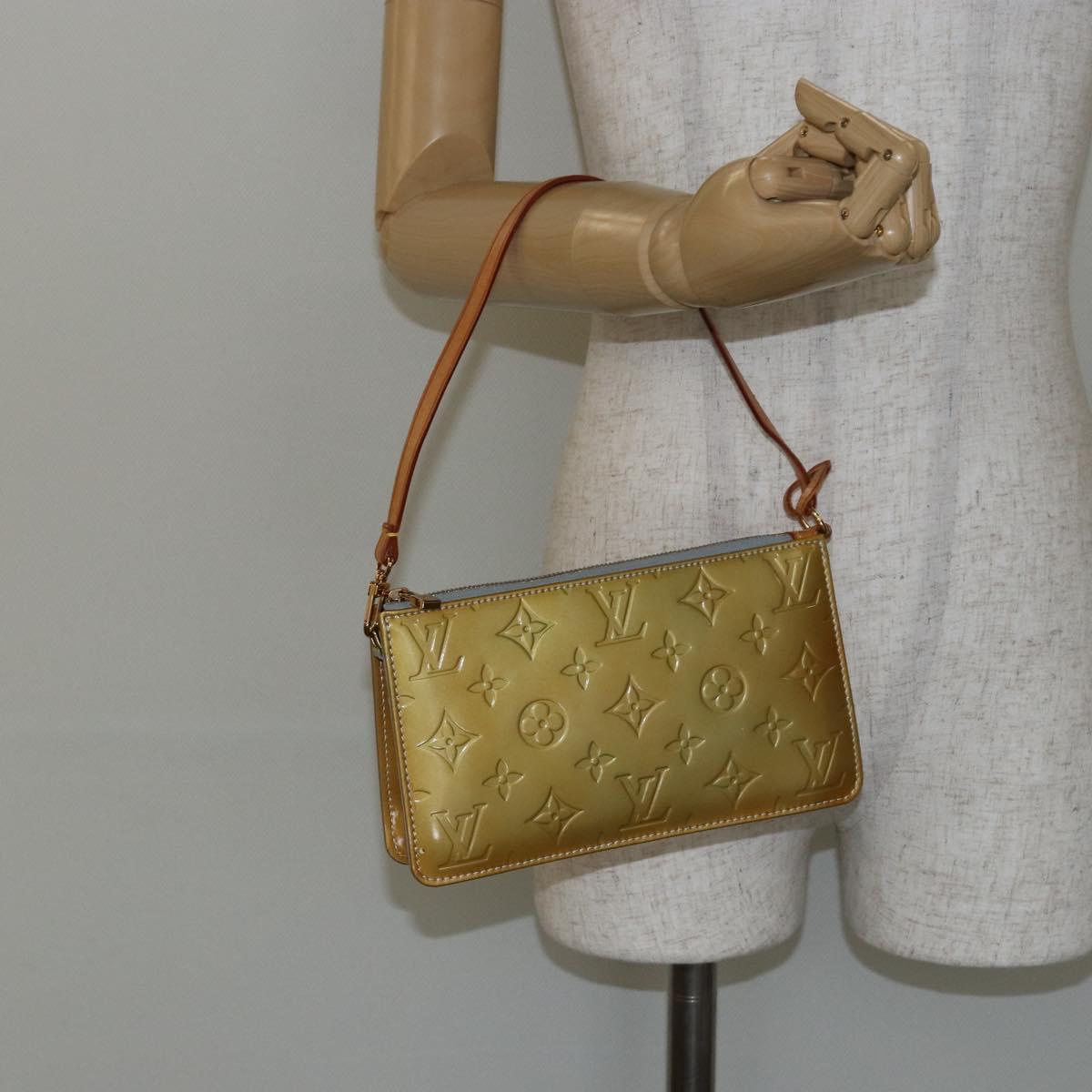 LOUIS VUITTON Monogram Vernis Lexington Accessory Pouch Gris M91056 Auth BA6521
