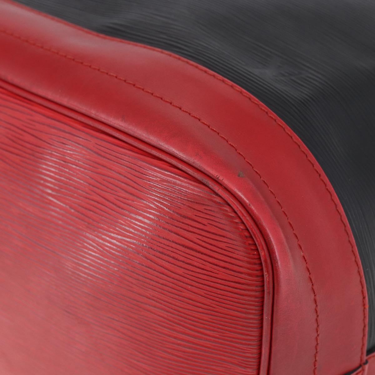 LOUIS VUITTON Epi Noe Shoulder Bag Bicolor Black Red M44017 LV Auth BA6524