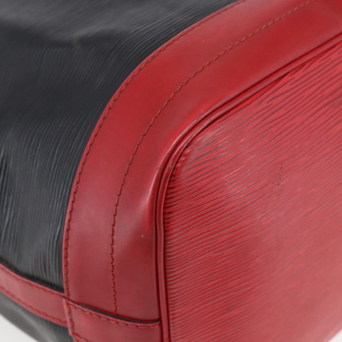 LOUIS VUITTON Epi Noe Shoulder Bag Bicolor Black Red M44017 LV Auth BA6524
