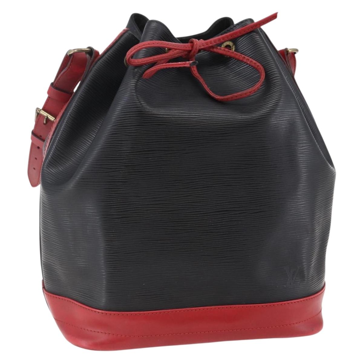 LOUIS VUITTON Epi Noe Shoulder Bag Bicolor Black Red M44017 LV Auth BA6524