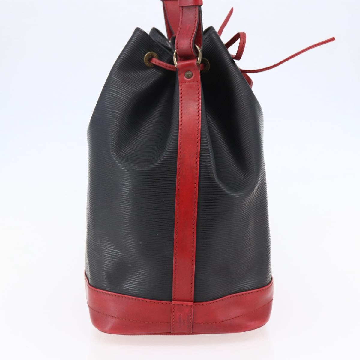 LOUIS VUITTON Epi Noe Shoulder Bag Bicolor Black Red M44017 LV Auth BA6524