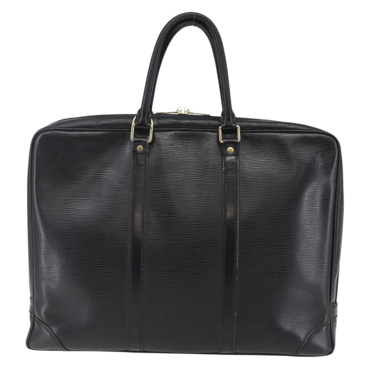 LOUIS VUITTON Epi Porte Documents Voyage Business Bag Black M54472 Auth BA6527