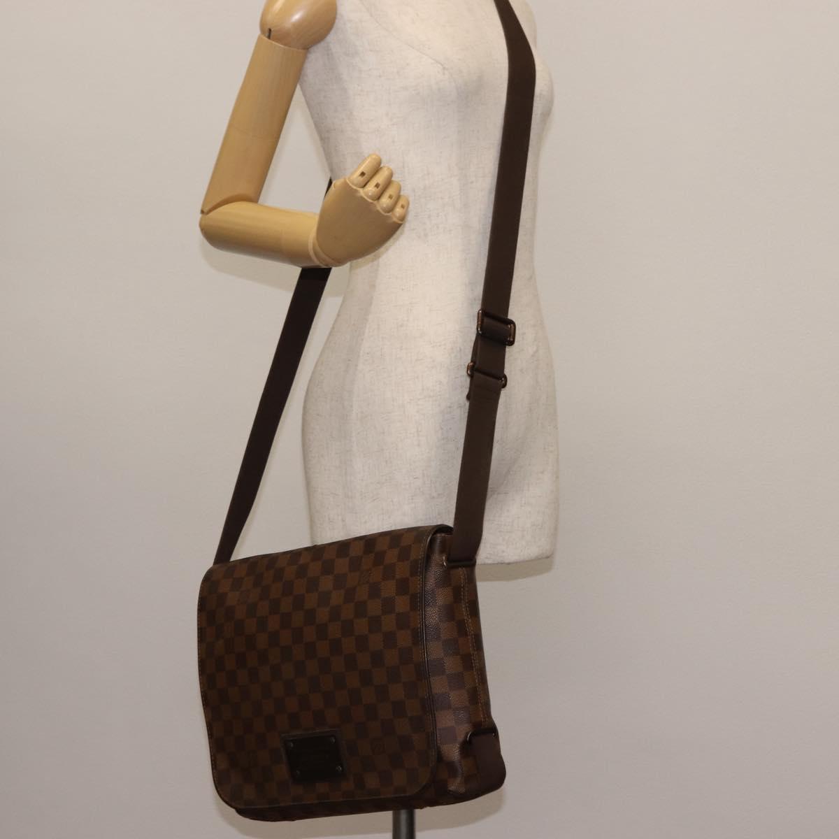LOUIS VUITTON Damier Ebene Brooklyn MM Shoulder Bag N51211 LV Auth BA6531