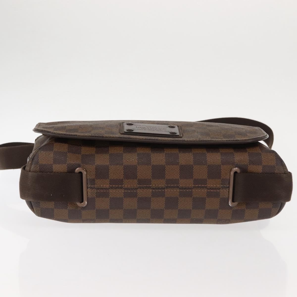 LOUIS VUITTON Damier Ebene Brooklyn MM Shoulder Bag N51211 LV Auth BA6531