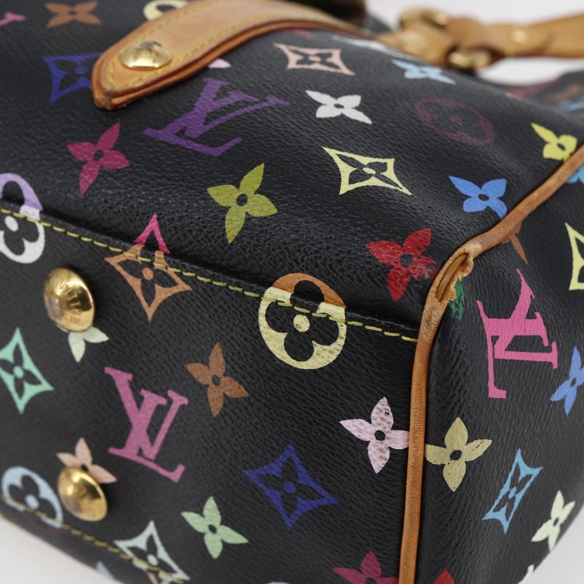 LOUIS VUITTON Monogram Multicolor Aurelia MM Tote Bag Black M40095 Auth BA6534
