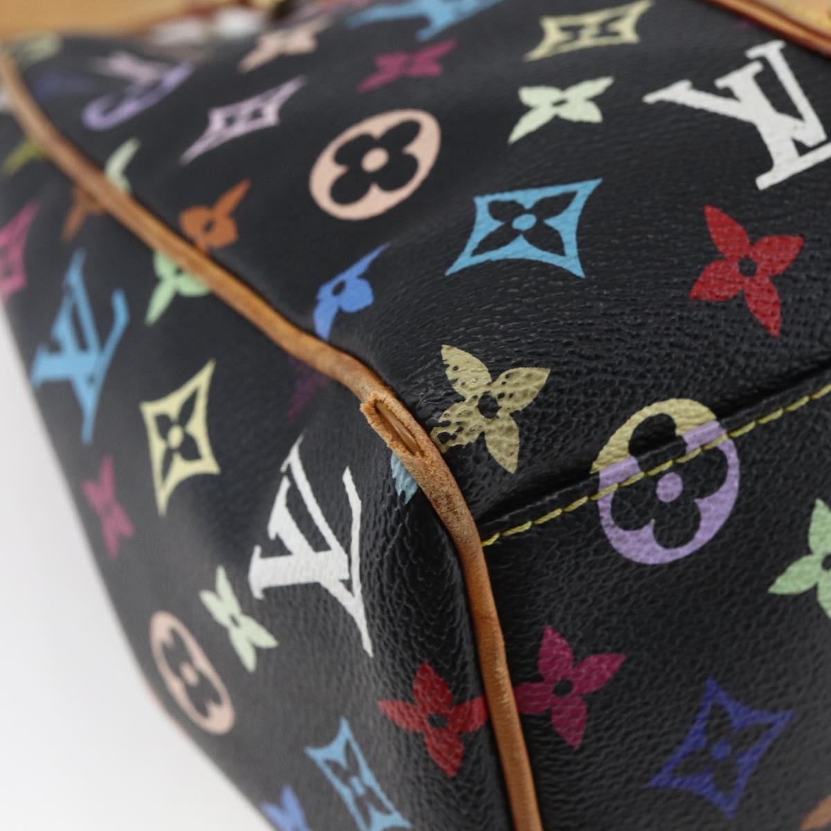 LOUIS VUITTON Monogram Multicolor Aurelia MM Tote Bag Black M40095 Auth BA6534