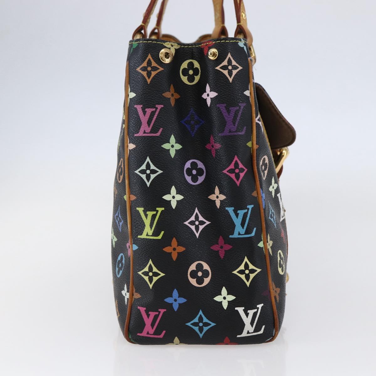 LOUIS VUITTON Monogram Multicolor Aurelia MM Tote Bag Black M40095 Auth BA6534