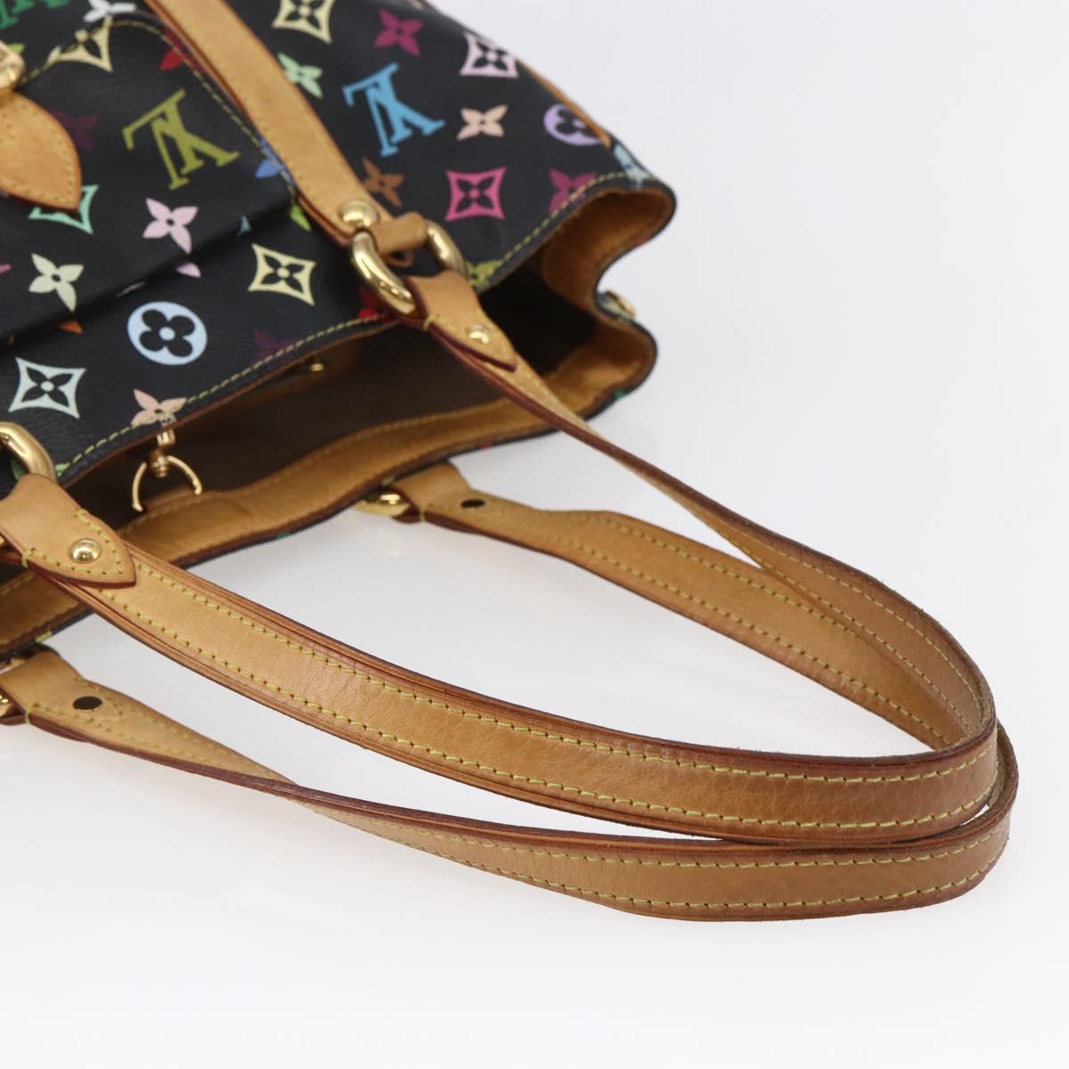 LOUIS VUITTON Monogram Multicolor Aurelia MM Tote Bag Black M40095 Auth BA6534