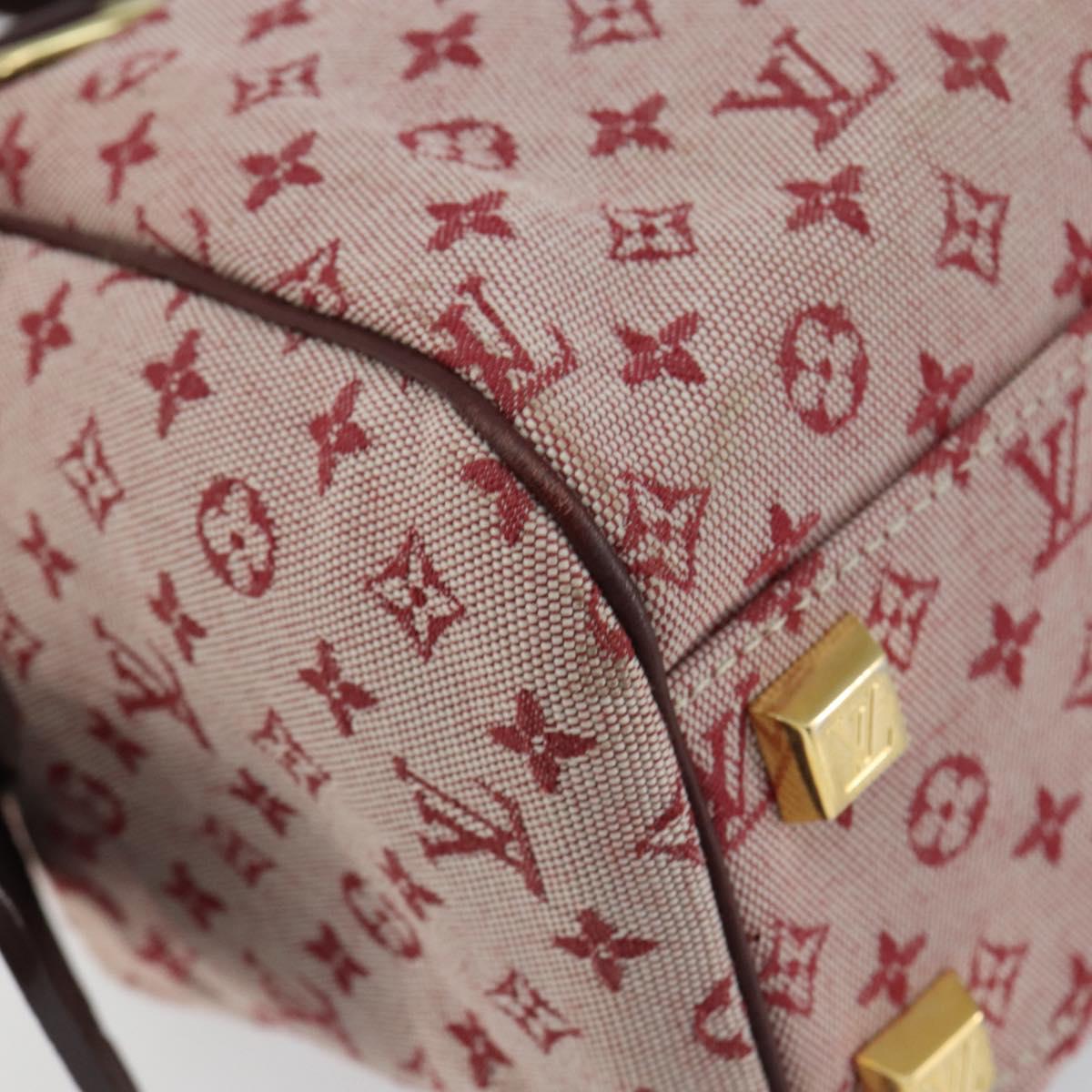 LOUIS VUITTON Monogram Mini Josephine PM Hand Bag Red M92216 LV Auth BA6535