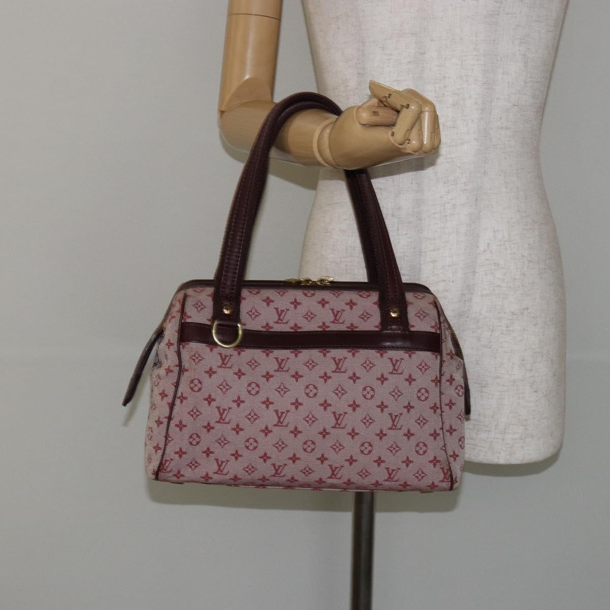 LOUIS VUITTON Monogram Mini Josephine PM Hand Bag Red M92216 LV Auth BA6535