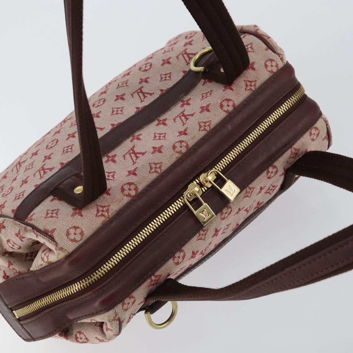LOUIS VUITTON Monogram Mini Josephine PM Hand Bag Red M92216 LV Auth BA6535