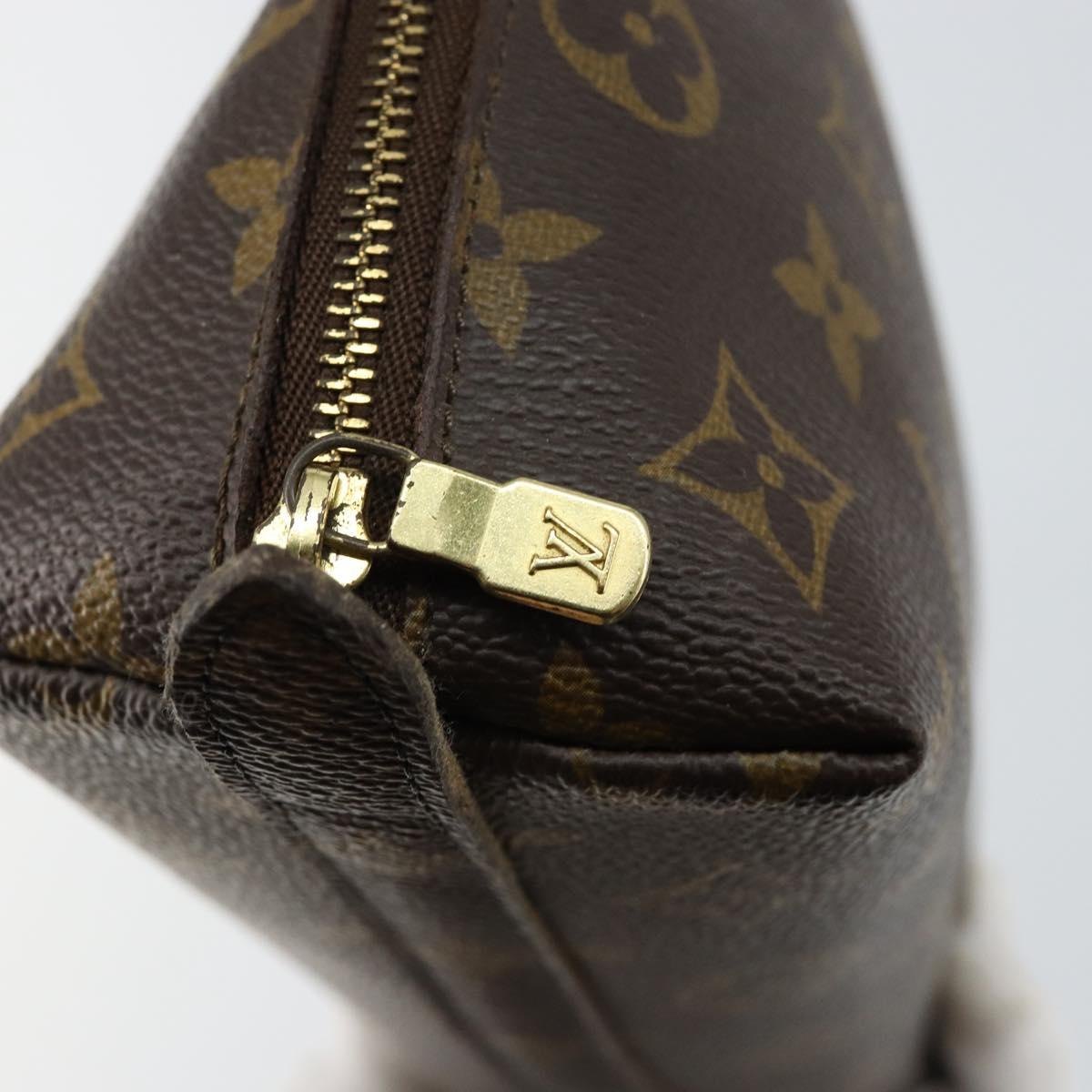 LOUIS VUITTON Monogram Trousse Demi Ronde Cosmetic Pouch M47520 LV Auth BA6539