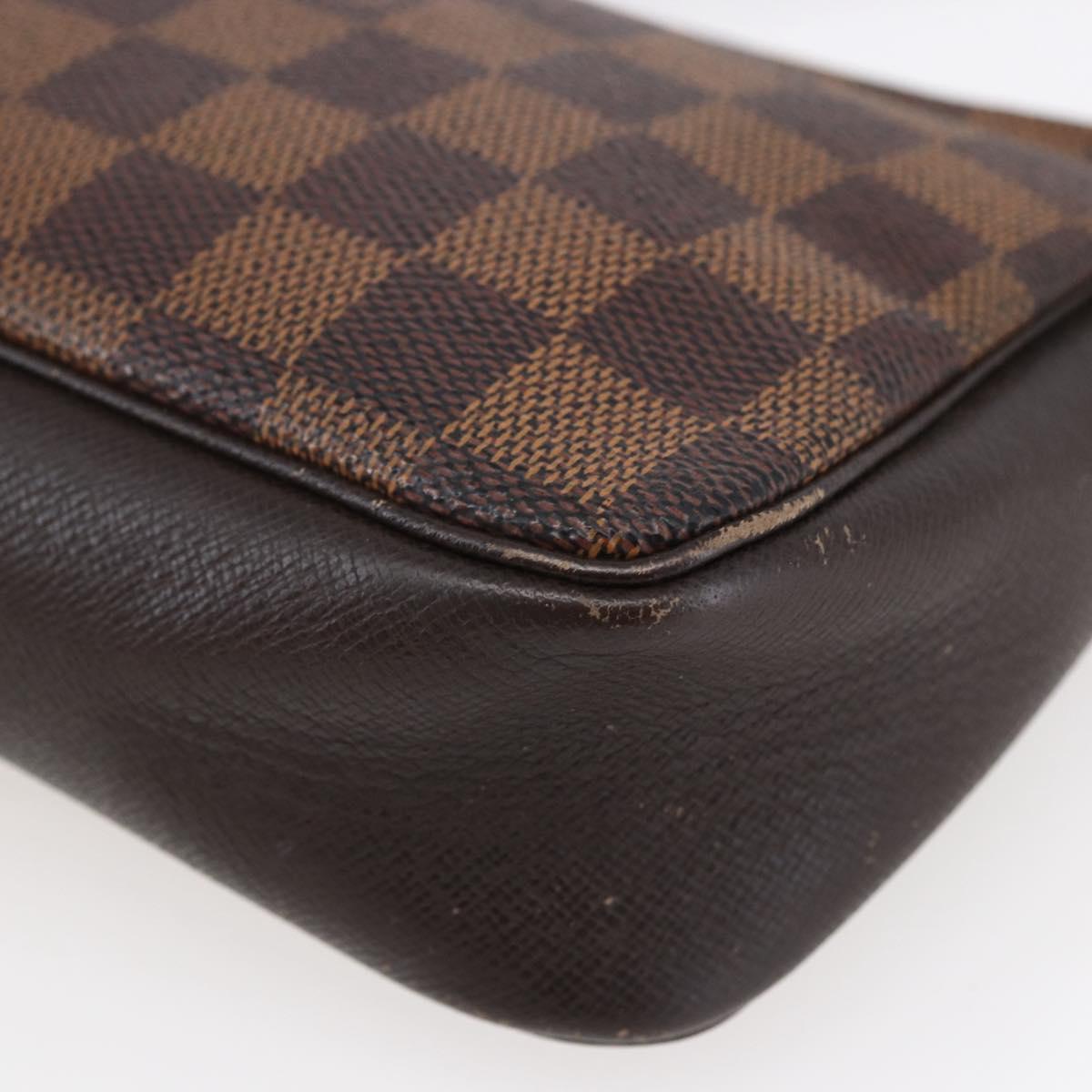 LOUIS VUITTON Damier Ebene Trousse Makeup Pouch N51982 LV Auth BA6543A