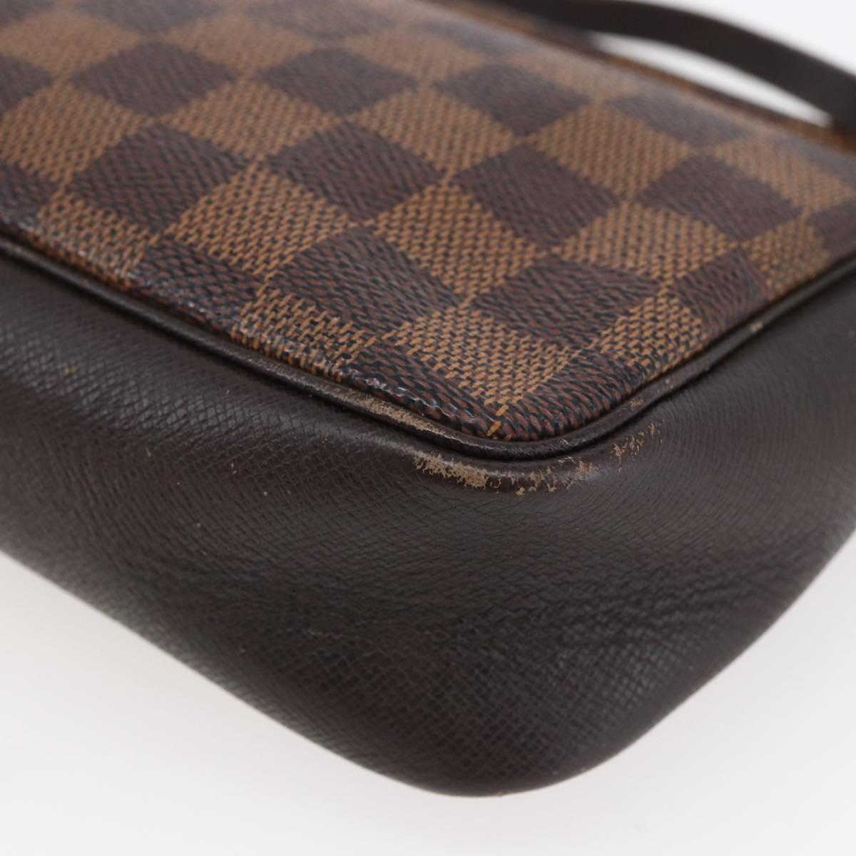 LOUIS VUITTON Damier Ebene Trousse Makeup Pouch N51982 LV Auth BA6543