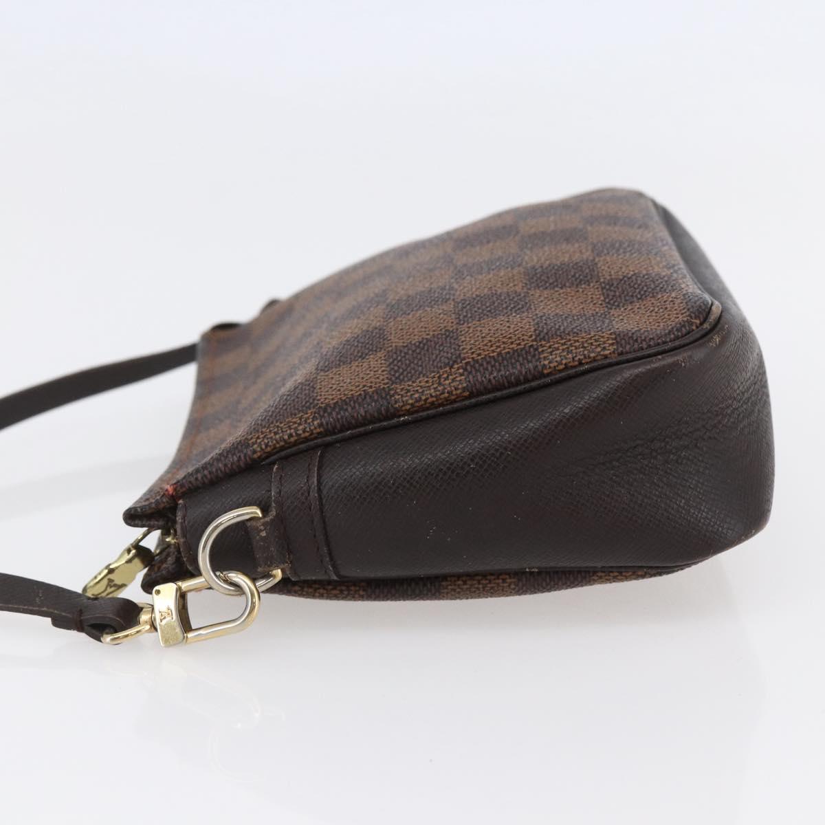 LOUIS VUITTON Damier Ebene Trousse Makeup Pouch N51982 LV Auth BA6543A