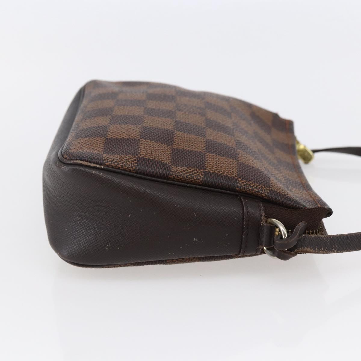 LOUIS VUITTON Damier Ebene Trousse Makeup Pouch N51982 LV Auth BA6543A