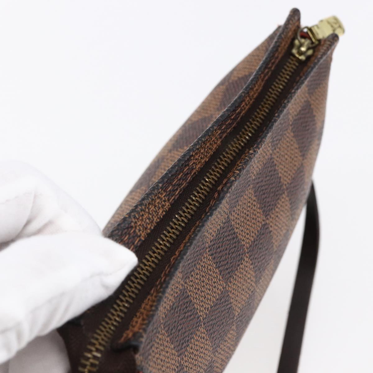 LOUIS VUITTON Damier Ebene Trousse Makeup Pouch N51982 LV Auth BA6543A